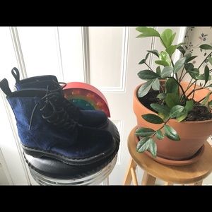 NEW NEVER WORN - Dr. Marten Blue Velvet Boots